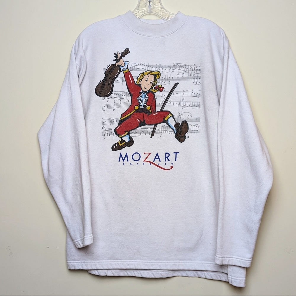 VTG 90s Mozart Salzburg Break Thru Sweatshirt‎ Crewneck Composer Art Music Large